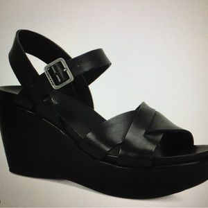 Ava 2.0 black leather wedge sandals from Kork -Ease
